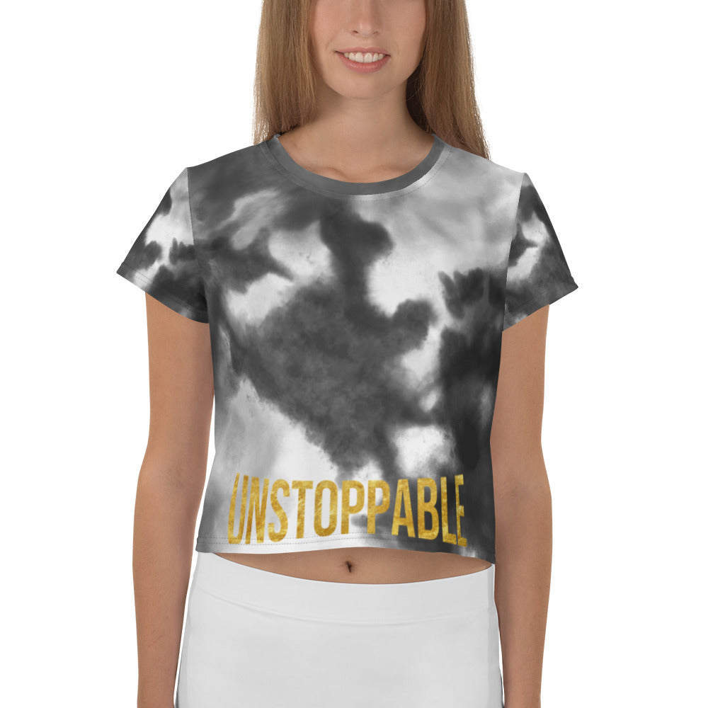 The Gold Collection Unstoppable Baddie Tie Dye Crop Tee