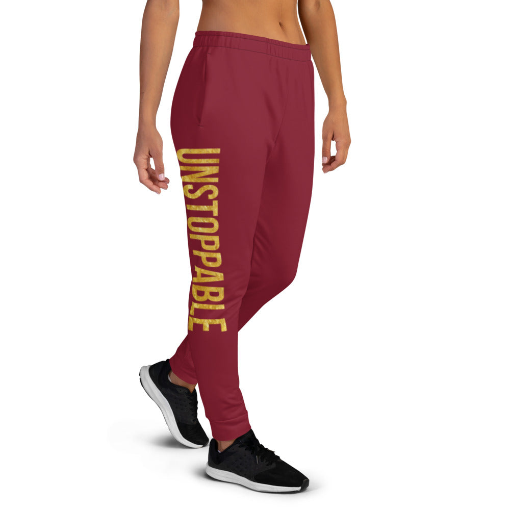 Gold Collection Unstoppable Baddie Garnet & Gold Women's Joggers