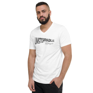 Unstoppable Chrome Unisex Short Sleeve V-Neck T-Shirt