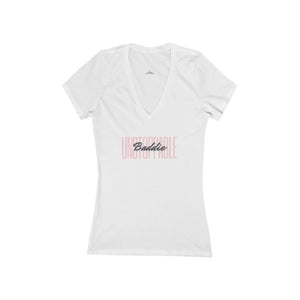 Baddie Babe Short Sleeve Deep V-Neck Tee