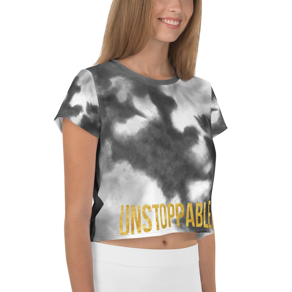 The Gold Collection Unstoppable Baddie Tie Dye Crop Tee