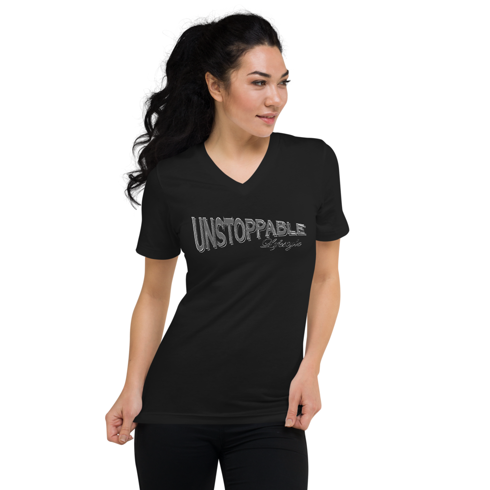 Unstoppable Chrome Unisex Short Sleeve V-Neck T-Shirt