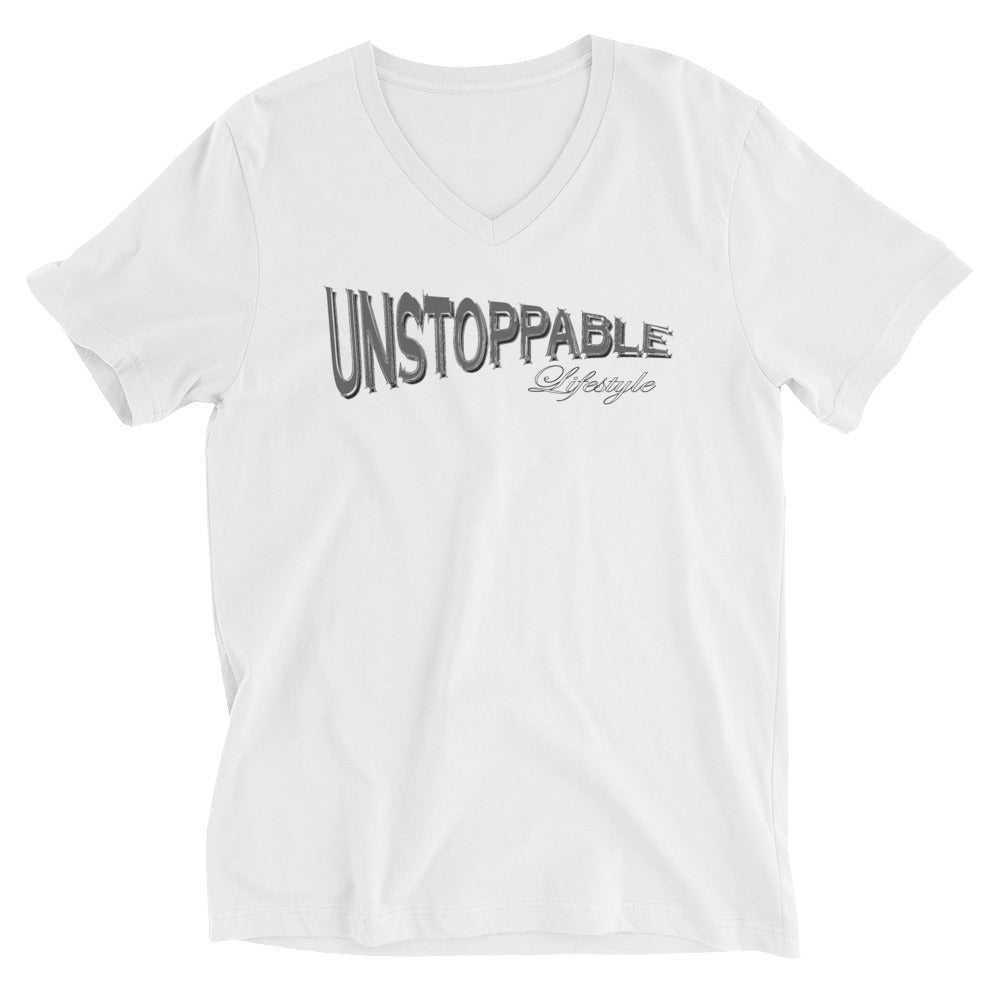 Unstoppable Chrome Unisex Short Sleeve V-Neck T-Shirt