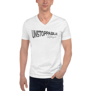 Unstoppable Chrome Unisex Short Sleeve V-Neck T-Shirt