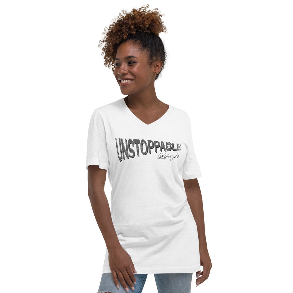 Unstoppable Chrome Unisex Short Sleeve V-Neck T-Shirt