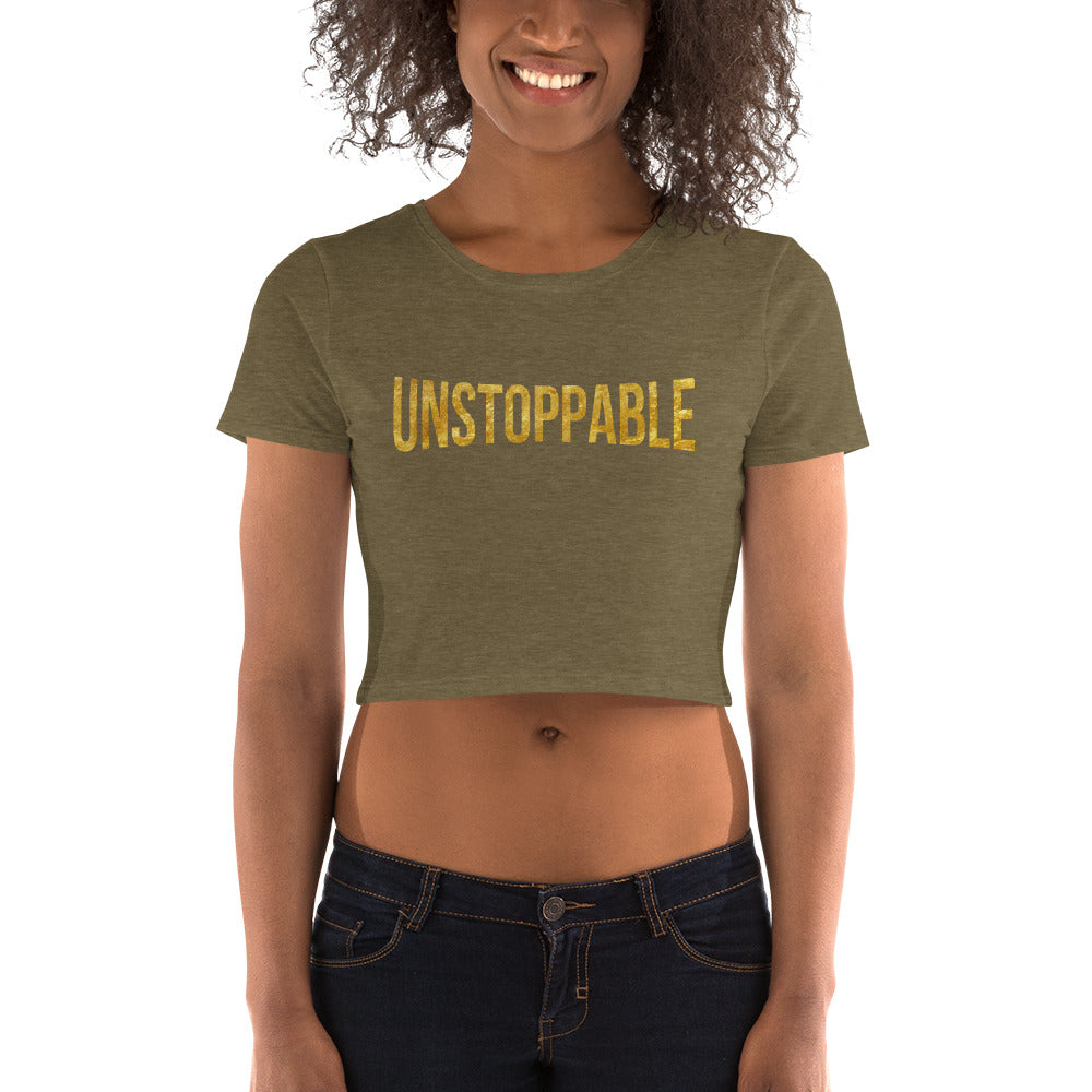 Unstoppable Baddie Gold Women’s Crop Tee