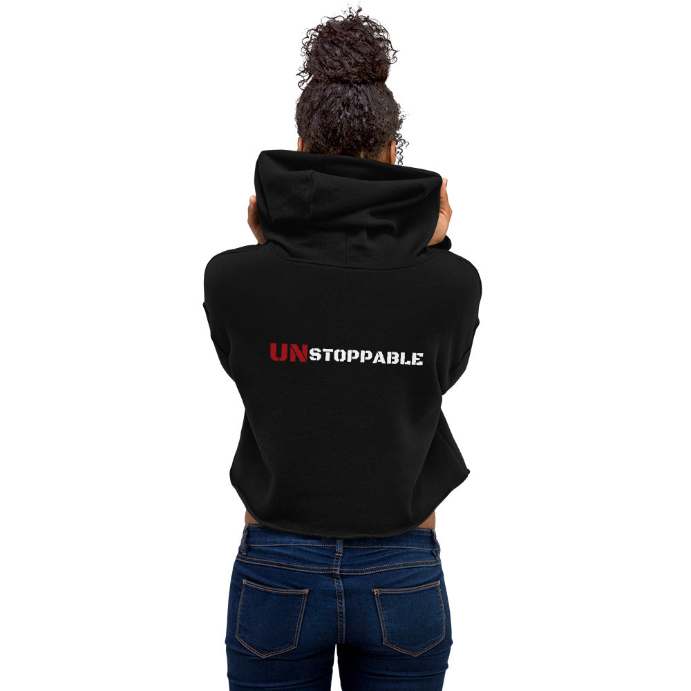 Unstoppable Baddie Crop Hoodie - Black